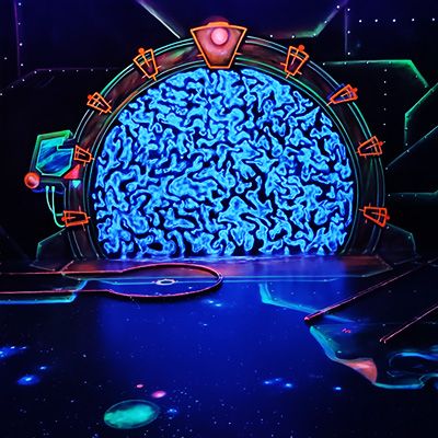 Neongolf Weltraum